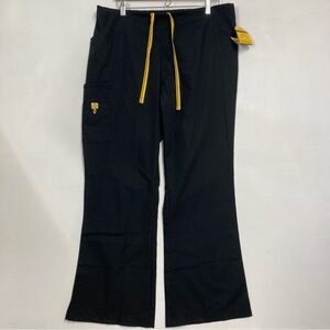 WonderWink Origins Romeo Flare Leg Cargo Women's Scrub Pant XL Uniform Black